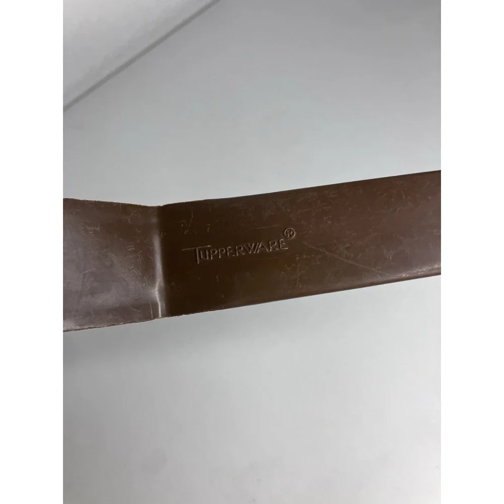 Vintage Tupperware Brown Pie Cake Server & Serrated Knife - #1228-6